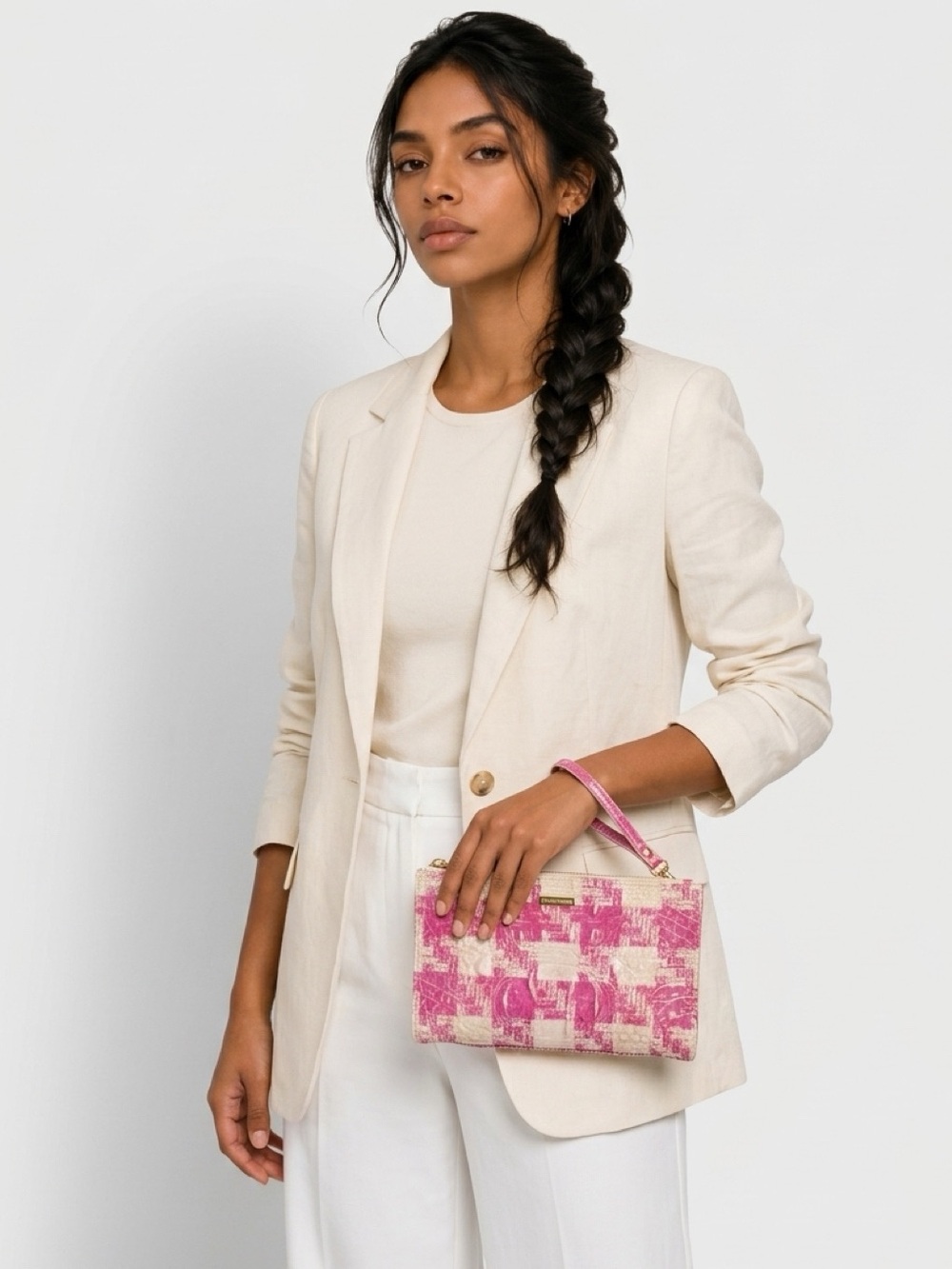 💕👛🌸BCA COLLECTION Brahmin EMPOWER SAKURA DAISY Wristlet / Clutch / Makeup Bag